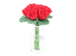 Primerox mini Bonsai Modelo 1:12 para Casa de Bonecas Acessório Jardim Decoração Vermelho
