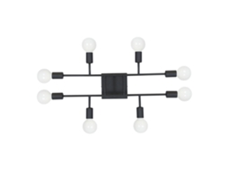 Candeeiro de Teto para Sala de Estar Preto 4/8 Lâmpadas Candeeiro de Teto Vintage E27 Rústico NETTLIFE