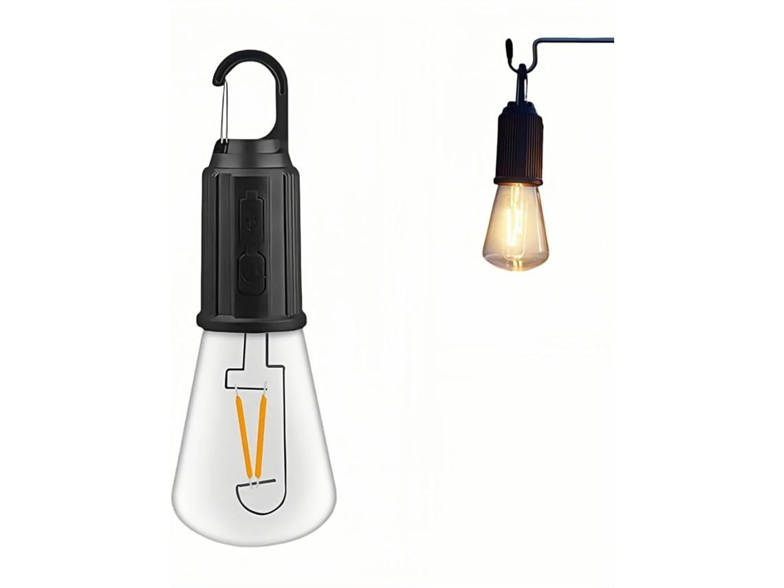 Lanterna de Led Portátil para Camping com Gancho Recarregável Via Usb c, 3 Modos Brilho e À Prova D'água Ipx4 Barracas, Trilhas Emergência AQUAFORGE