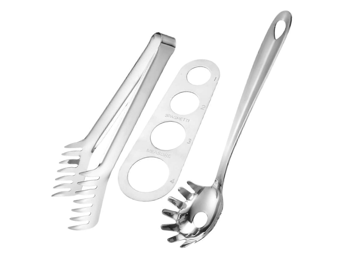 Pinça Para Servir Massa Em Aço Inoxidável Com Cabo Ergonômico E Controle De Porções Para Facilitar A Limpeza.