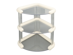 Suporte de cantoneira para mesa, 3 andares, organizador de armazenamento, multiuso, branco | S/MARCA