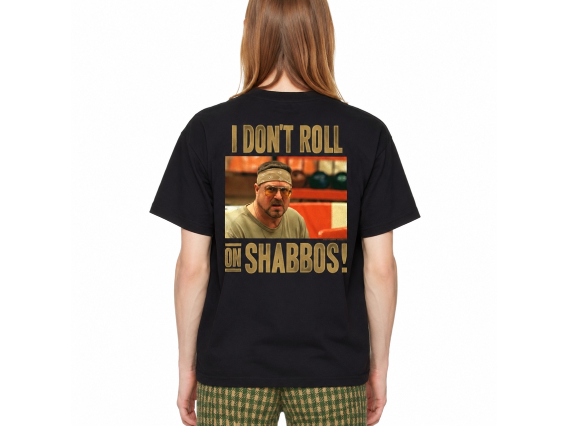 Rockinstone The Big Lebowski Shabbos Black Adult T-shirt Size:l