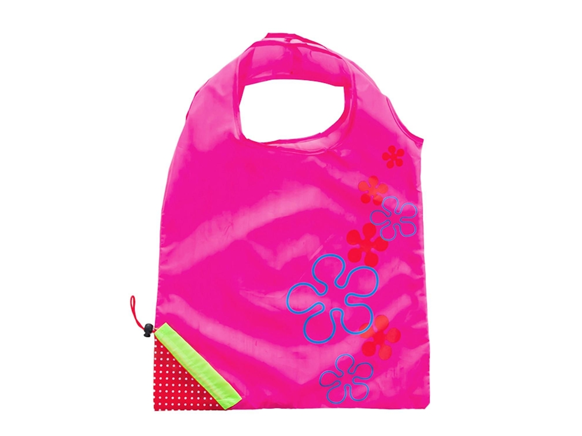 Sacola de Compras Dobrável, Reutilizável e Impermeável com Estampa de Morango. GOKOCO