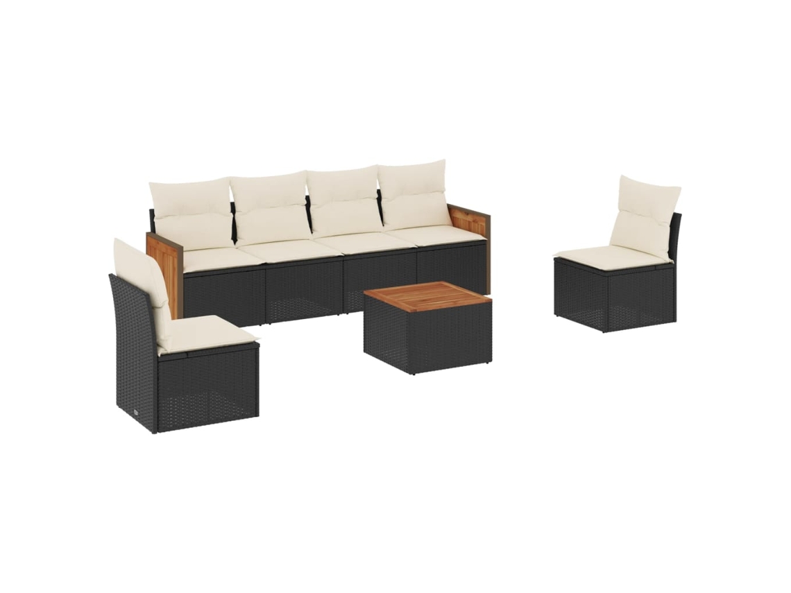 Garden Sofa Set, Garden Sofa Sets Vidaxl Preto Rattan / Vime (n/a)