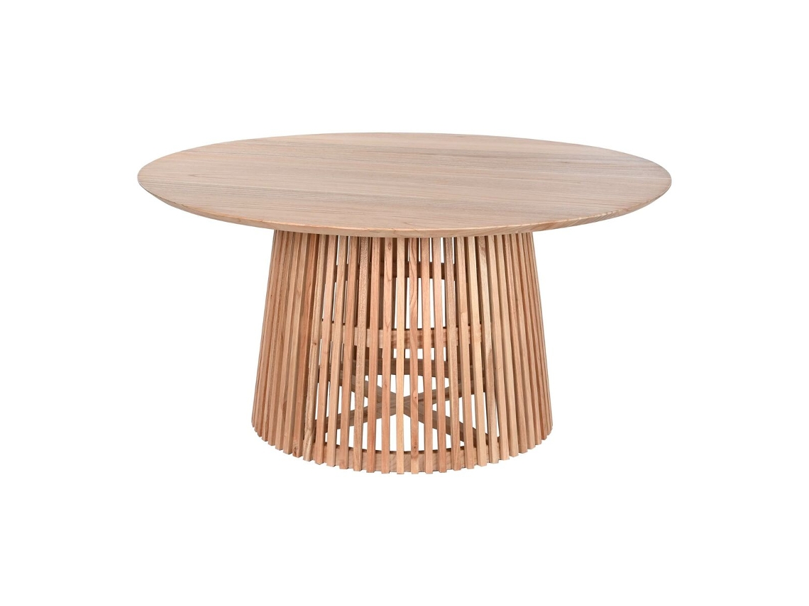 Mesa de Jantar HOME ESPRIT Natural Madeira de Cedro 150x150x75 cm