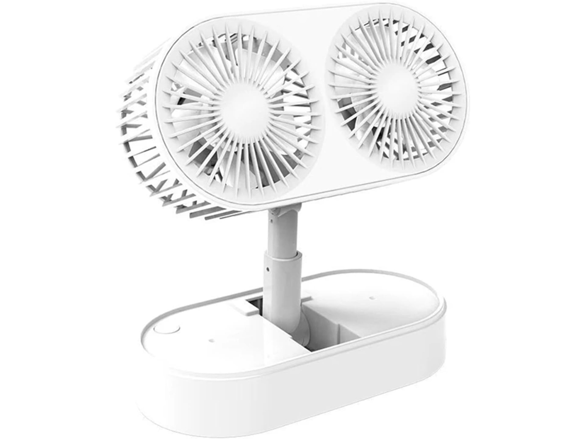 Mini ventilador de mesa USB, com luz, recarregável, 3 velocidades, resfriamento, S/MARCA