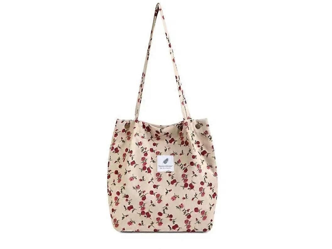Bolsa De Compras Feminina Casual Dobrável Em Veludo Cotelê, De Alta Qualidade, Ecológica E Reutilizável, Leve E Com Alça De Ombro. Venda Por Atacado.