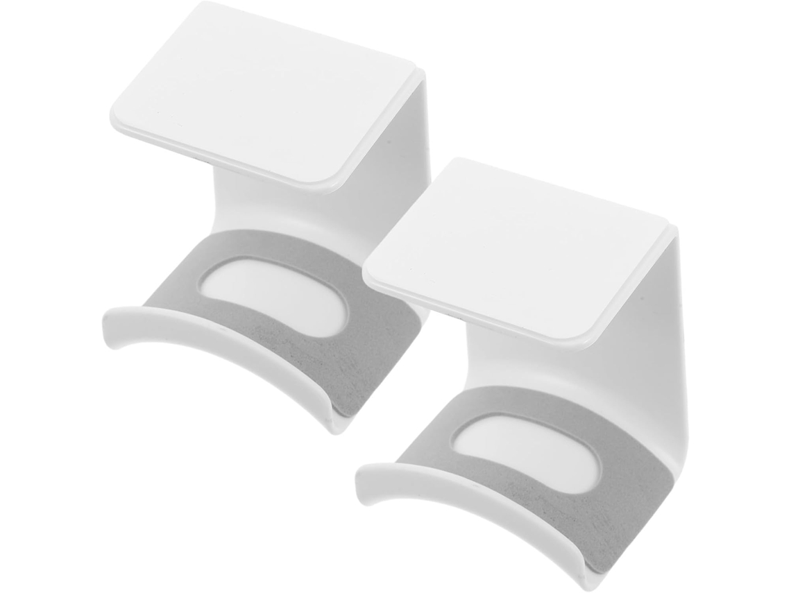 Suporte Para Fones De Ouvido Mesa Pretyzoom Em Plástico Branco 2 Unidades, Gancho Adesivo Compacto Para Organização De