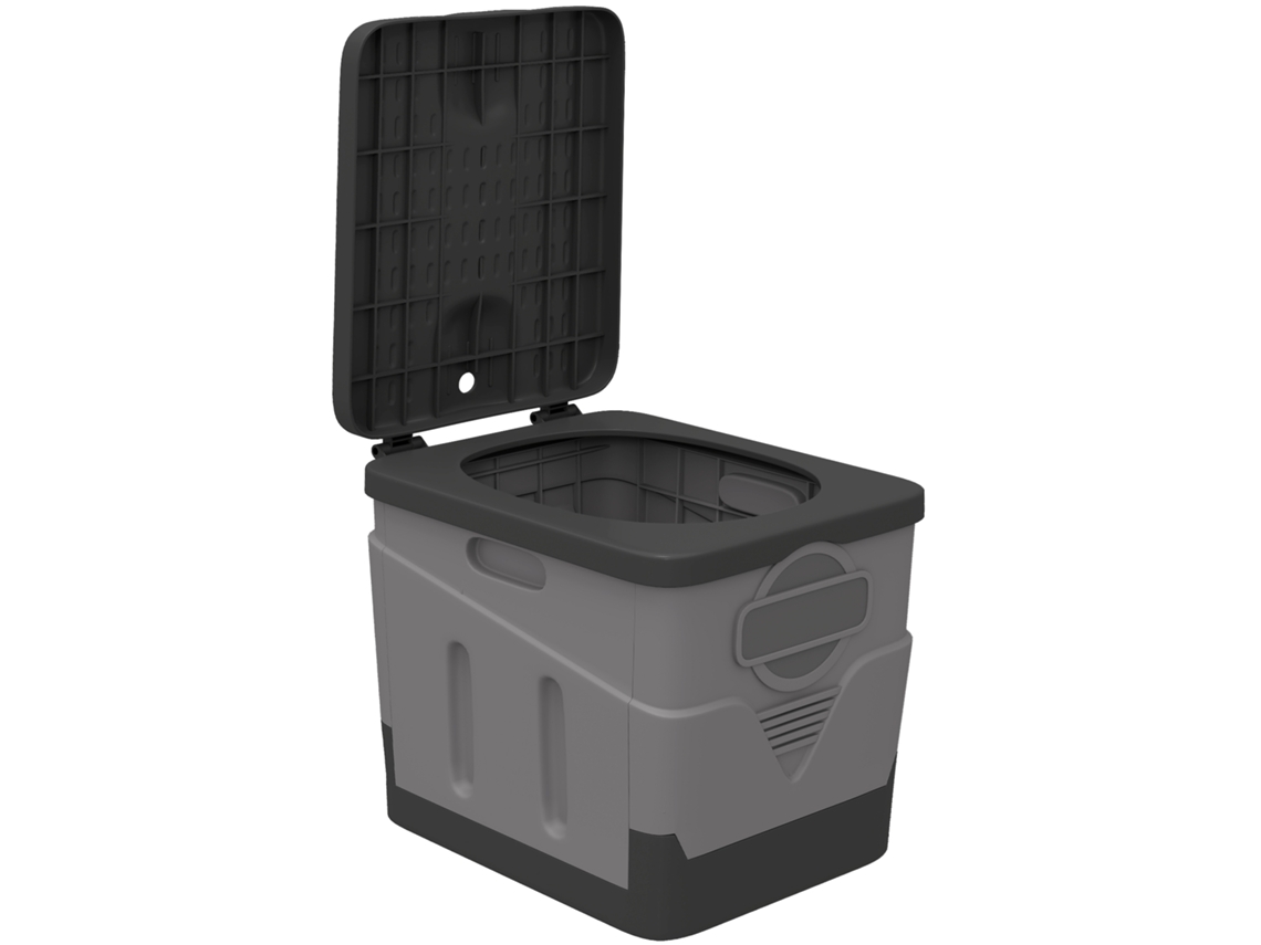 Cadeira de Camping TOPBRICO, encosto alto, almofada removível, bolsa, 59x67x96cm, preta