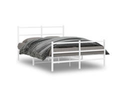 Estrutura de Cama com Cabeceira e Pés Metal Branco MAISON EXCLUSIVE 140x200 cm