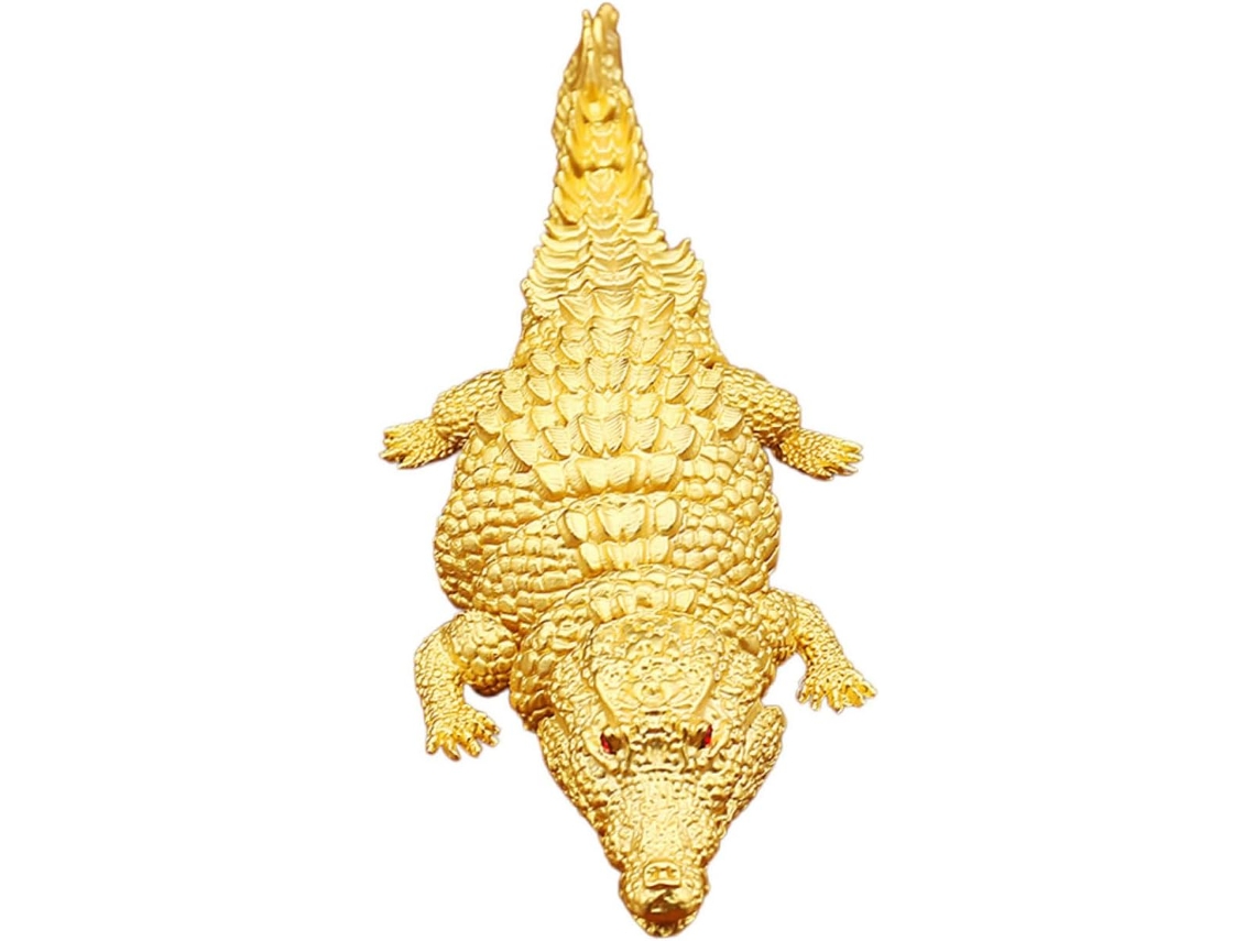 Crocodilo Metal Dourado Decoração Multifuncional Escritório Estar Estátua Original Ornamento Decorativo Design GOKOCO