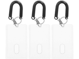 Conjunto De 3 Porta Crachás Transparente Ultechnovo Com Pulseira De Mola E Chaveiro Cartões De Academia
