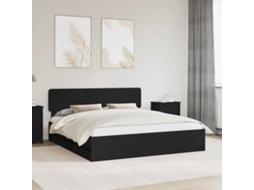 Vidaxl Estrutura Da Cama Preto 200 X 200 Cm Madeira Engenheirada