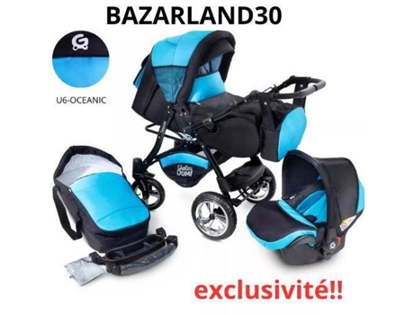 Bazarland30. Carrinho urbano 3 em 1 de alta qualidade com cadeirinha incluída! Oceanic