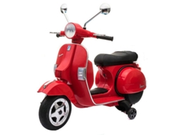 Moto RUNRUNTOYS Vespa 12V a Bateria Roja com Luzes e Sons