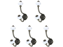 Ganchos Para Roupão, Estilo Retrô, Em Cerâmica Bronze, Conjunto De 5 Ganchos Para Parede, Chapéus E Portas