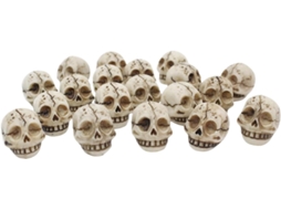 Miniaturas De Cabeças De Esqueleto - 20 Peças - Resina Para Pegadinha De Halloween |