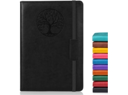Lurelia Caderno Em Couro Sintético Com Capa Dura, Pautado, Com Papel Grosso, Com Fecho Elástico, A5, 14,9 X 21,6 Cm, 200 Páginas, 100 Folhas
