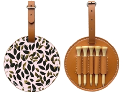 Bolsa Preta para Tees de Golfe com Estampa de Folhas Fácil de Transportar e Mais Eficiente para Jogar Golfe.