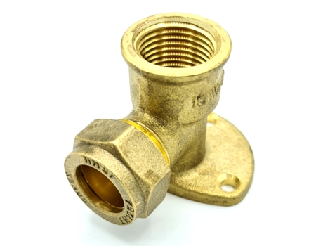 Cotovelo Acoplador Fêmea Montado na Parede G1/2 de 15 mm x G1/2, Adaptador de Encaixe de Compressão de Latão, Conector Reta