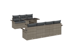 Conjunto 8 Conjunto De Sofá De Jardim Vidaxl Cinzento-claro Vime Pe (100 X 55 X 73 Cm)
