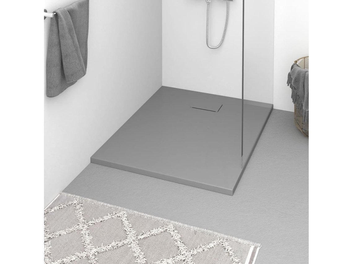 Vidaxl Base De Chuveiro Smc 100x80 Cm Cinzento