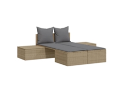 Double Sun Lounger, Double Sun Loungers Vidaxl Bege Rattan / Vime (n/a)