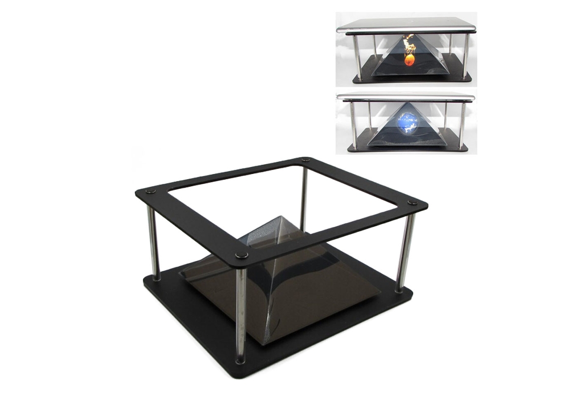 Projetor de holograma 3D, Piramidal Almofada, Tablet, PC, Holograma, Suporte para exposição holográfica 3D, Projetor, Presente Universal Brilvibera