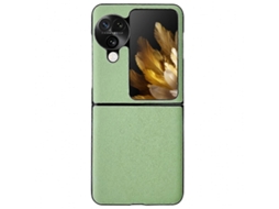 Capa De Celular Com Textura De Couro De Cor Sólida Morandi Para Oppo Find N3 Flip