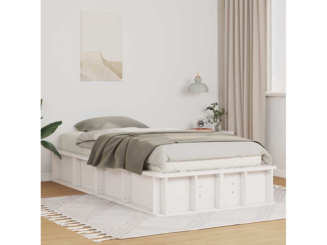 Vidaxl Estrutura Da Cama Branco 80 X 200 Cm Madeira De Pinheiro Sólida
