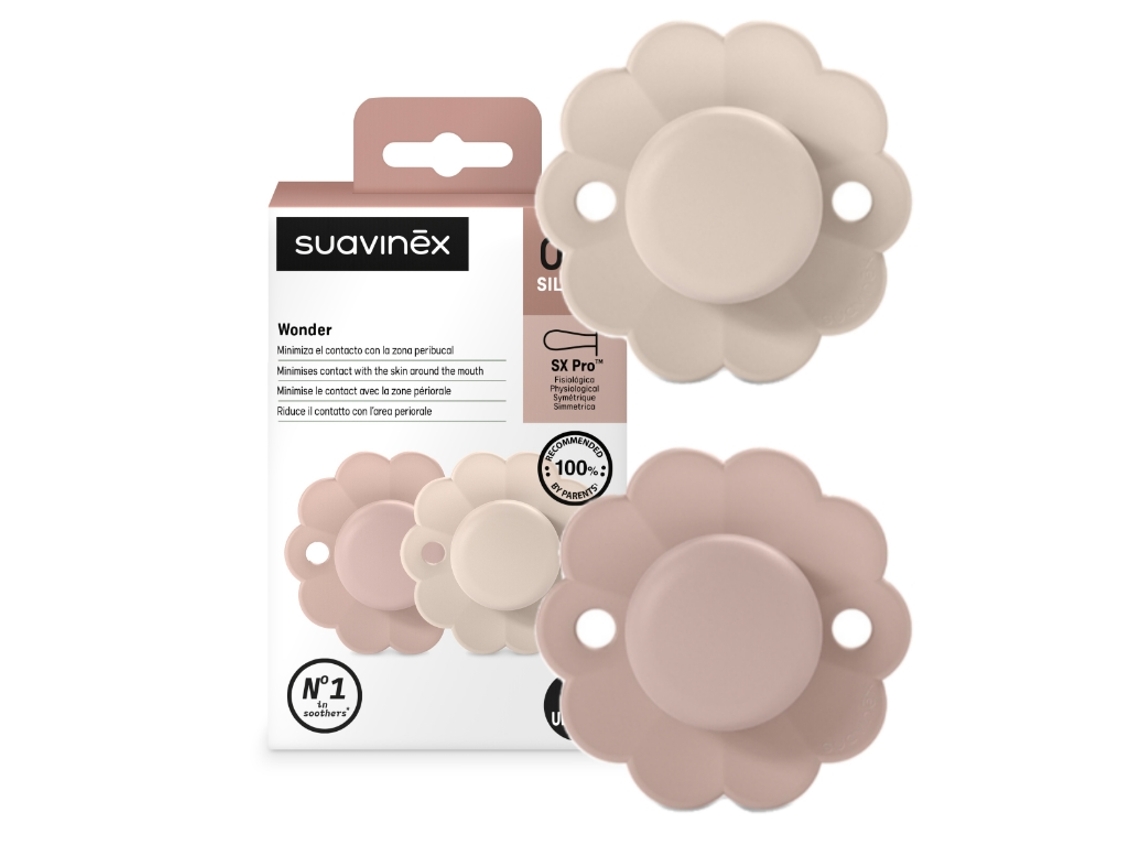 Conjunto De Chupetas Fisiológicas Suavinex Sx Pro Silicone 0 6m Wonder Pale Mauve Mauve Chalk, 2 Unidades