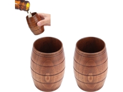 Beufee 2 Canecas de Cerveja de Madeira Copo em Formato de Barril AQUAFORGE