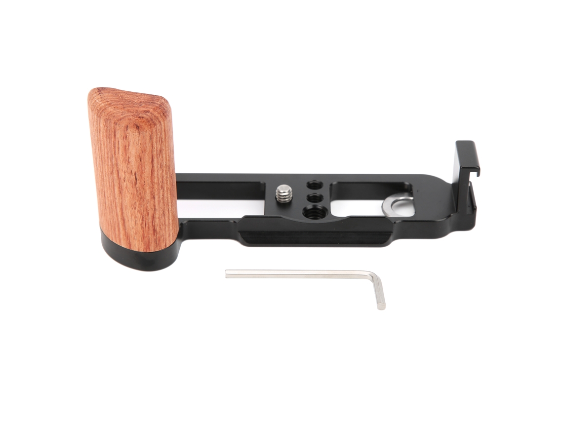 Camera Lshape Quick Release Plate Plate Wood Handle With Cold Shoe Port For Fuji X100v LAXISCREED