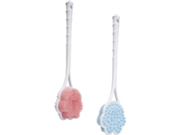 Conjunto De 2 Escovas Banho Silicone Artibetter Com Cerdas Macias E Cabo Longo Para Esfoliação Corporal Lavagem Das