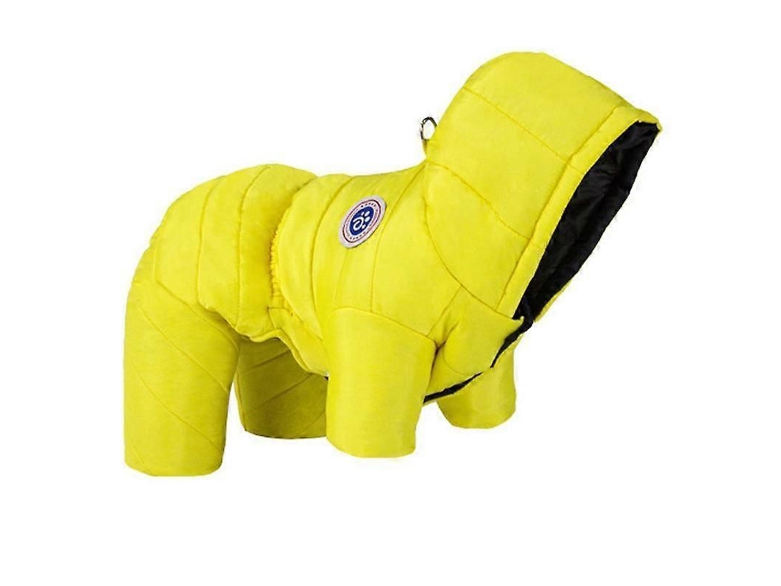 Mameluco Impermeável Para Cães Pequenos E Médios Abrigo De Inverno Quente Resistente Ao Vento Roupa De Mascote Tamanho S-xxxl Amarillo Xl