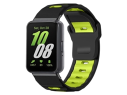 Pulseira Desportiva Em Silicone Para Samsung Galaxy Fit 3, Pulseira De Substituição Perfurada E Respirável Em Dois Tons Verde Fluorescente Panoona