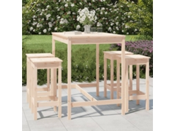 Pcs Conjunto De Bar Para Jardim Pinho Maciço Dkd Home Decor