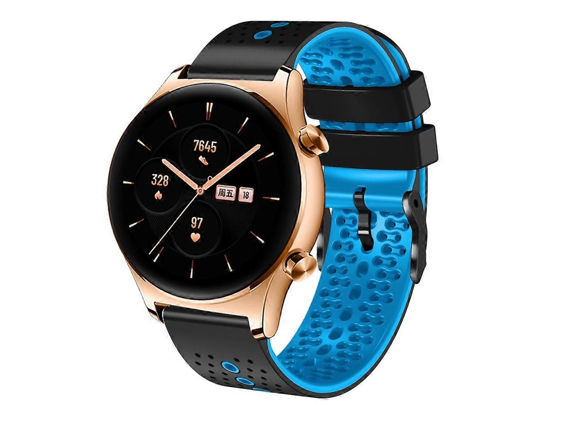 Pulseira De Silicone Perfurada Bicolor De 22 Mm Para O Relógio For Honor Gs 3.