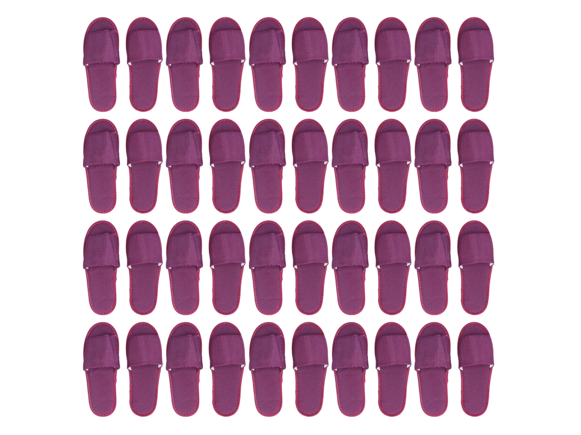 20 Pares Chinelos Descartáveis de Linho para Hotel, Viagem, Unissex, Roxo S/MARCA