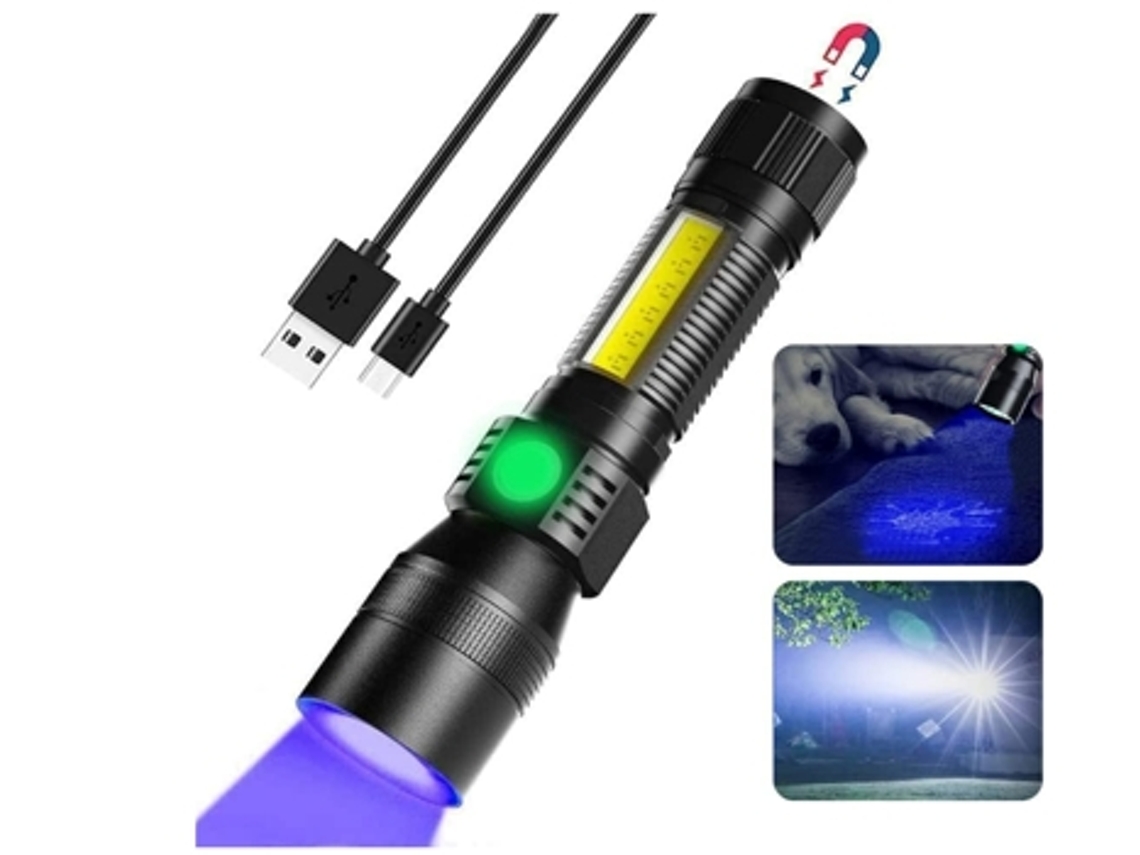Lanterna Tática Led Super Brilhante de 1200 Lúmens com Zoom À Prova D'Água com Clipe de Bolso 7 Modos de Luz Preta BISBISOUS VIGA EUROPE