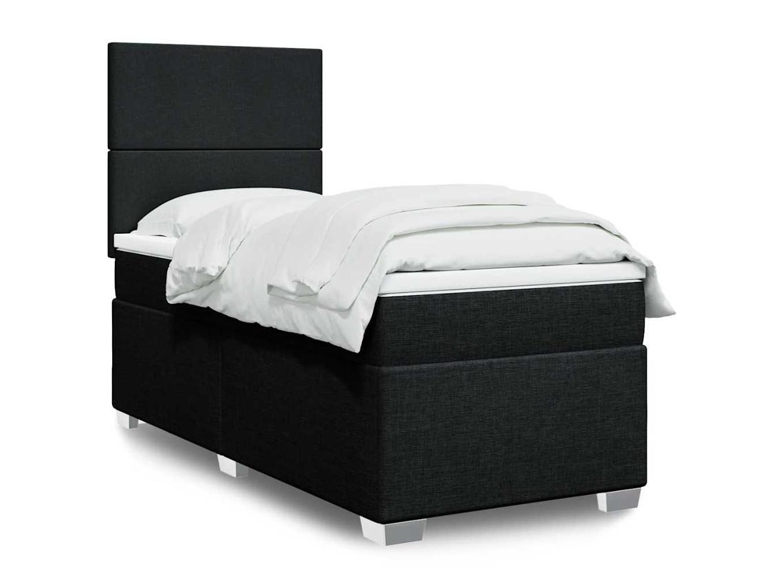 Vidaxl Cama Com Molas/colchão 80x200 Cm Tecido Preto
