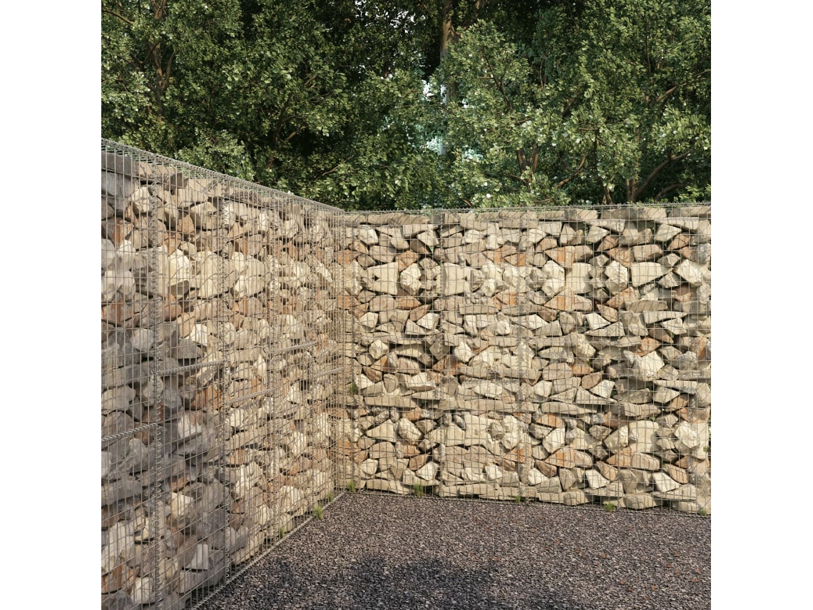 Vidaxl Muro Gabião Com Tampa Aço Galvanizado 300x50x200 Cm