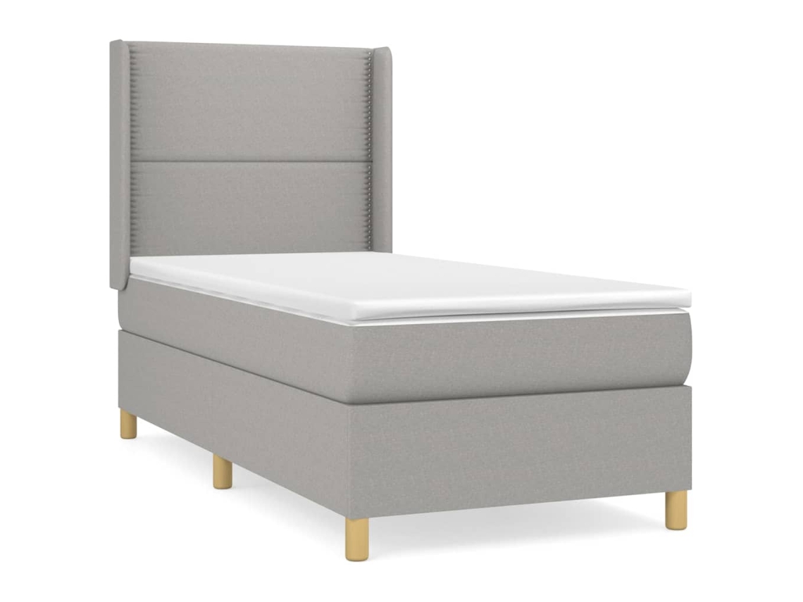 Box Spring Bed, Box Spring Beds Vidaxl Cinzeto Tecido (90 X 200 Cm)