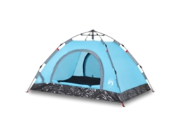 Tenda de campismo para 3 pessoas VIDAXL libertação rápida azul