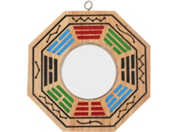Espelho Madeira Taiji Bagua Decoração Parede Fácil Pendurar Efeito Decorativo Estilo Retrô Chique Dia GOKOCO