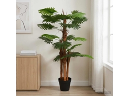 Vidaxl Árvore De Palma Artificial Com Ventilador Verde Tecido E Bambu