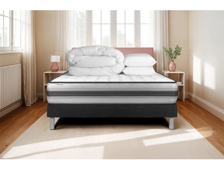 Estrado Completo Ripas Vitalpower Vitalit Espuma Com Memória Preto (160x200)