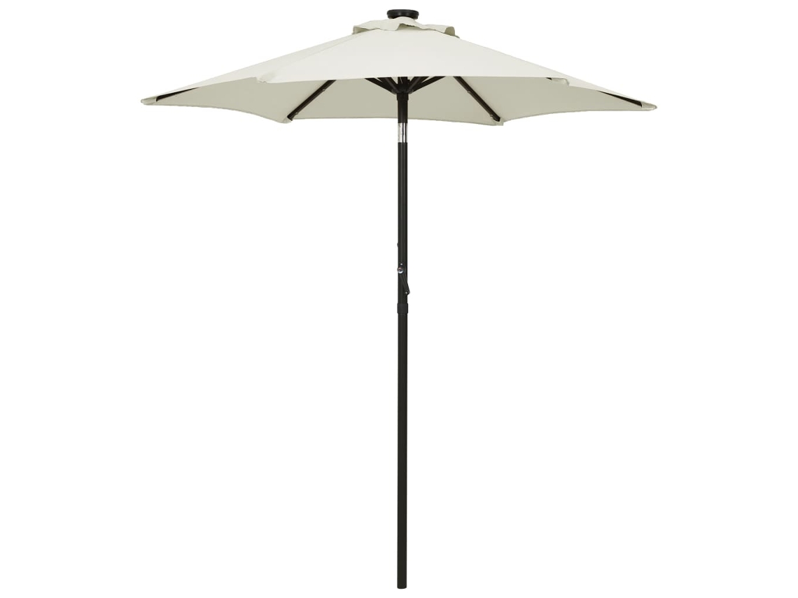 Vidaxl Guarda-sol De Jardim Com Luzes Led 200x211 Cm Alumínio Areia