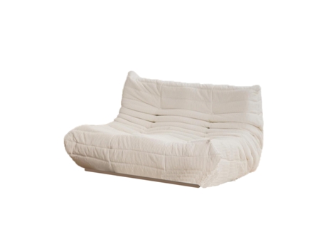 Loveseat Togo Bege Sem Montagem Conforto em Espuma de Dupla Camada Apoio Ergonómico Estofamento de Tecido de Toque Suave SOFTEVA
