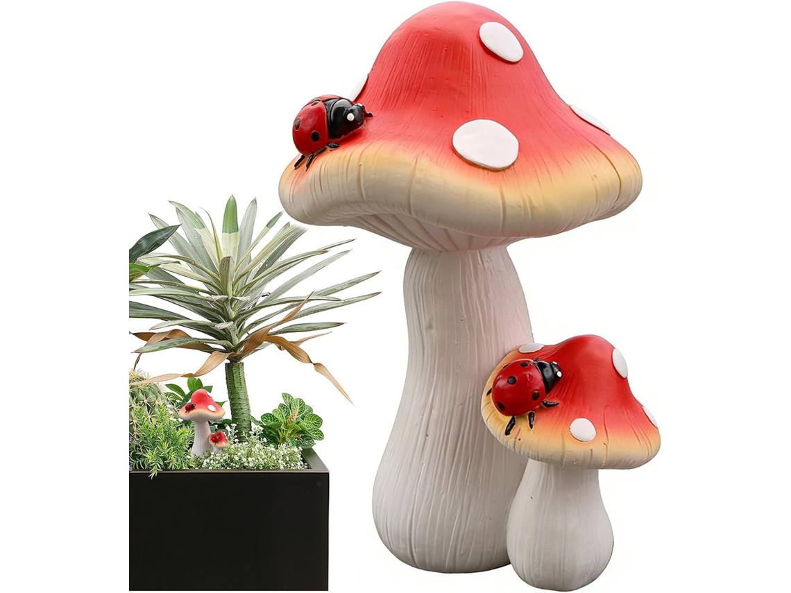 Figuras de Cogumelos, Decoração para Vasos de Flores, Estátuas para Canteiros, para Terraços, Caminhos, Proprietários CHABERLU